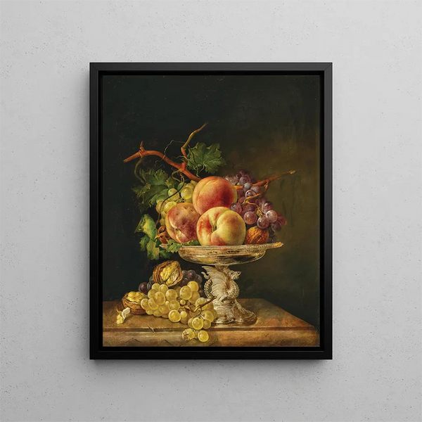Franz Xaver Petter - Fruit Still Life in a Silver Centrepiece Bowl.webp