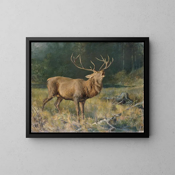 ciervo marrón - Franz Xaver von Pausinger — cuadro enmarcado en la pared