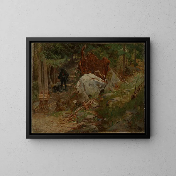 Dans la forêt près de Taufers dans le Pustertal - Franz Xaver von Riedmüller — framed artwork on a wall