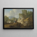 Paisaje con viajeros y ruinas - Franz de Paula Ferg — cuadro enmarcado en la pared