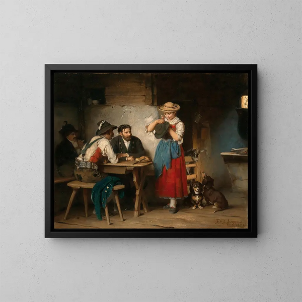 Decoration of a Hat - Franz von Defregger — framed artwork on a wall