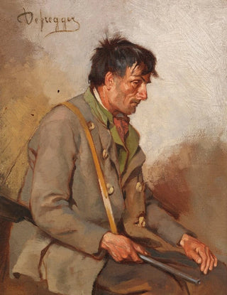 Franz von Defregger - Seated hunter.webp
