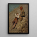 Two Peasant Boys on a Slope - Franz von Lenbach — framed artwork on a wall