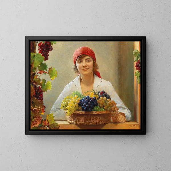La cosecha de uvas - Franz von Matsch — cuadro enmarcado en la pared