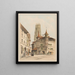 Fribourg Suiza Tour St Nicolas entre de la Grande Rue - Frédéric François d'Andiran — cuadro enmarcado en la pared