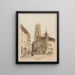 FrdricFranois d Andiran - Fribourg Suisse Tour St Nicolas entre de la grande Rue.webp