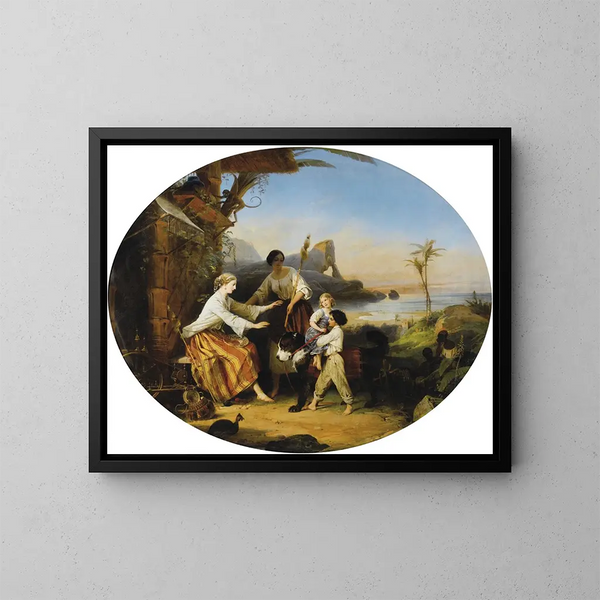 L'enfance of Paul and Virginie - Frédéric-Henri Schopin — framed artwork on a wall