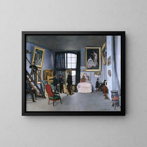 El estudio de Bazille - Frédéric Bazille — cuadro enmarcado en la pared
