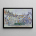 Interior courtyard painting of the Abbey-aux-Bois, 16 rue de Sèvres in 1906, 7th arrondissement - Frédéric Houbron — framed artwork on a wall