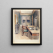 the inhabited house bedroom by Honoré de Balzac - Frédéric Léon — framed artwork on a wall