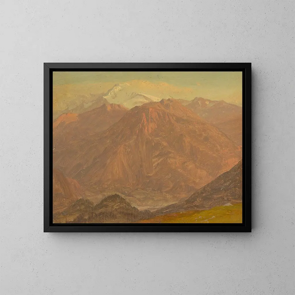 Mountains of Colombia or Ecuador - Frederic Edwin Church — framed artwork on a wall