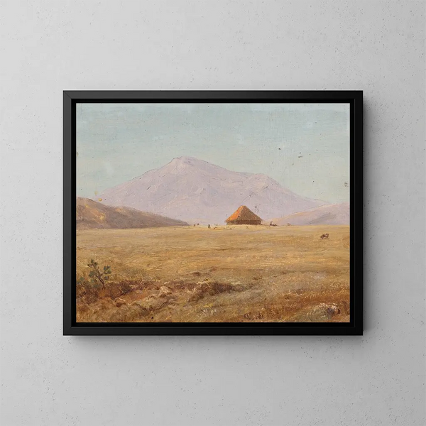 Meseta montañosa de Ecuador con una cabaña - Frederic Edwin Church — cuadro enmarcado en la pared