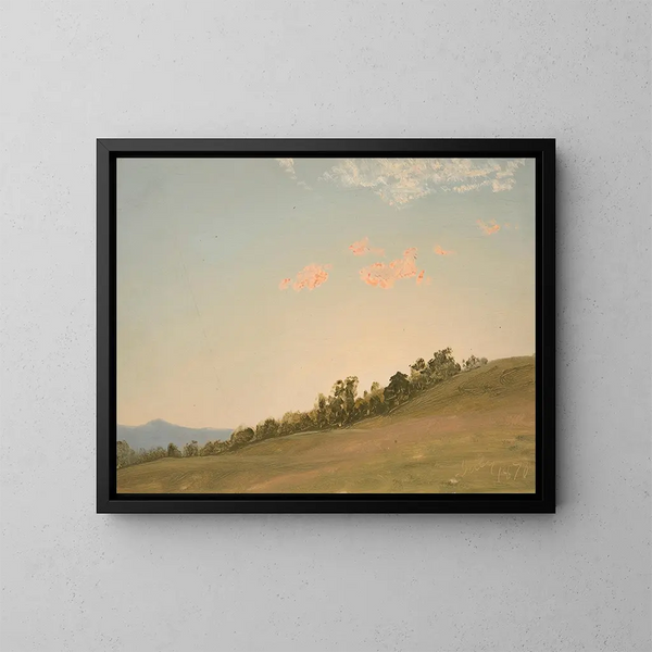 Hill in Hudson, New York - Frederic Edwin Church — framed artwork on a wall