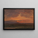 Vallée de l'Hudson, New York, with the setting sun behind the Catskill Mountains - Frederic Edwin Church — framed artwork on a wall