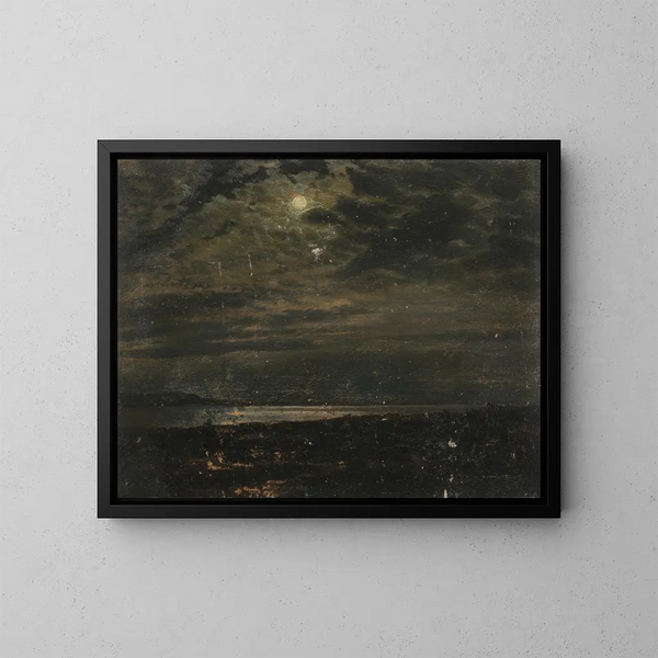 Moon on the coast of Maine - Frederic Edwin Church — framed artwork on a wall