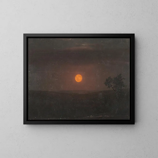 la vista de la iglesia al claro de luna - Frederic Edwin Church — cuadro enmarcado en la pared
