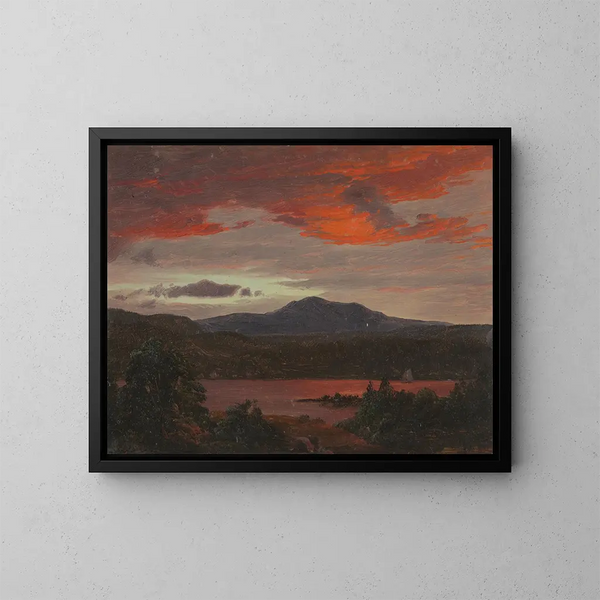 Mont Katahdin depuis le lac Katahdin, Maine - Frederic Edwin Church — framed artwork on a wall