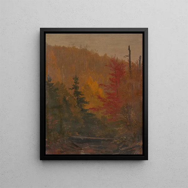 Probablemente cerca de Katahdin en otoño - Frederic Edwin Church — cuadro enmarcado en la pared
