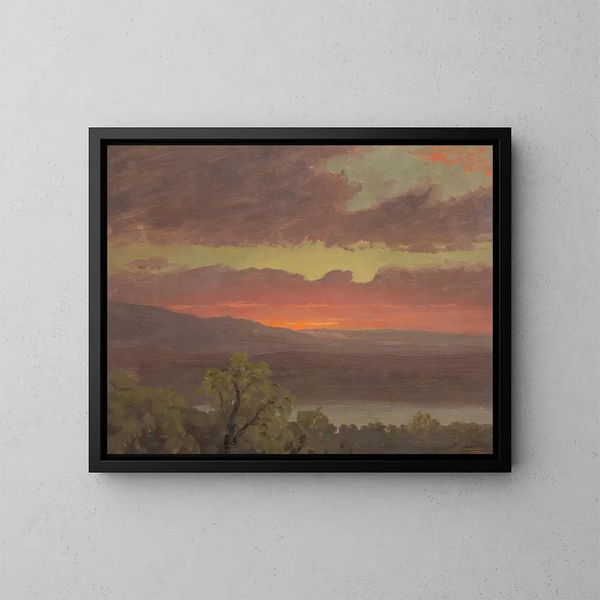 Sunset in Jamaica, West Indies - Frederic Edwin Church — framed artwork on a wall