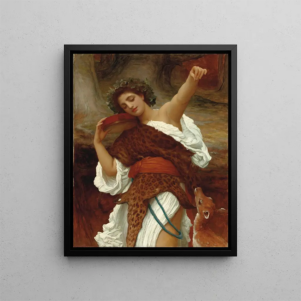 Bacchante - Frederic Leighton — framed artwork on a wall