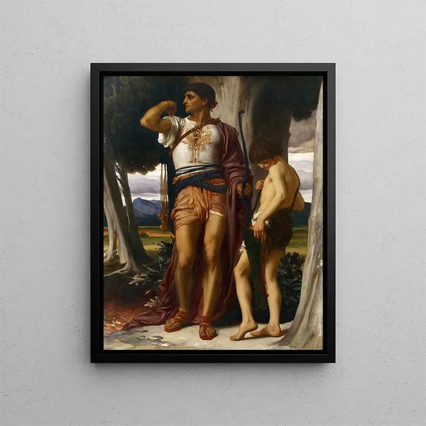 The Sign of Jonathan to David - Frederic Leighton — framed artwork on a wall