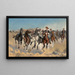 Démontés, les quatrièmes cavaliers déplaçant les chevaux menés - Frederic Remington — framed artwork on a wall