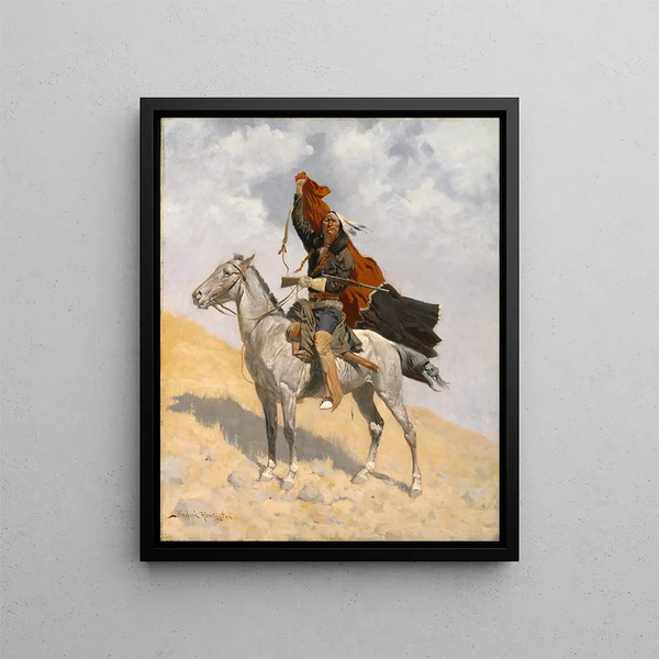 El Señal de la cubierta - Frederic Remington — cuadro enmarcado en la pared