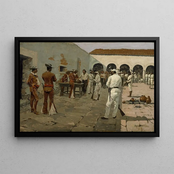 L'expédition de Mier, el tiraje del frijol negro - Frederic Remington — cuadro enmarcado en la pared