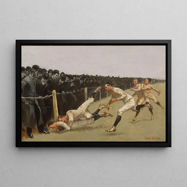 Touchdown Yale contra Princeton Día de Acción de Gracias 27 nov. 1890 Yale 32 Princeton 0 - Frederic Remington — cuadro enmarcado en la pared