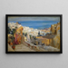 Mujeres árabes en un tejado con Argel a lo lejos - Frederick Arthur Bridgman — cuadro enmarcado en la pared