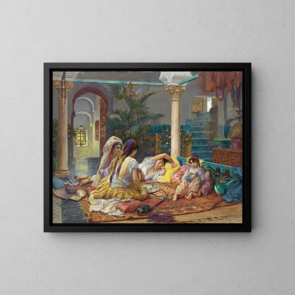 En el harén - Frederick Arthur Bridgman — cuadro enmarcado en la pared