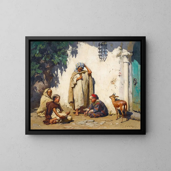 El joven escriba - Frederick Arthur Bridgman — cuadro enmarcado en la pared