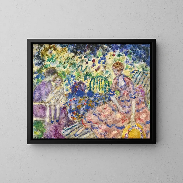 Desayuno en el jardín - Frederick Carl Frieseke — cuadro enmarcado en la pared