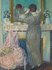 Niña peinándose Niña arreglando su peinado - Frederick Carl Frieseke — vista de la obra