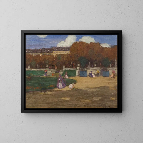 Jardins du Luxembourg París - Frederick Carl Frieseke — cuadro enmarcado en la pared