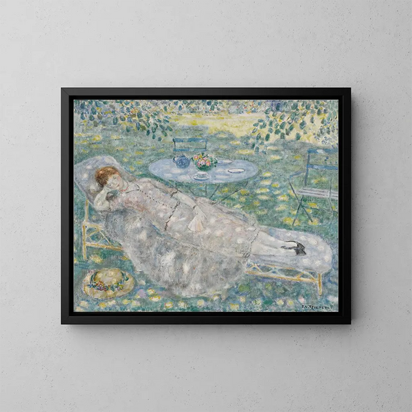 Taches solares - Frederick Carl Frieseke — cuadro enmarcado en la pared