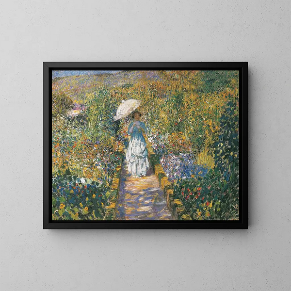 El camino del jardín - Frederick Carl Frieseke — cuadro enmarcado en la pared