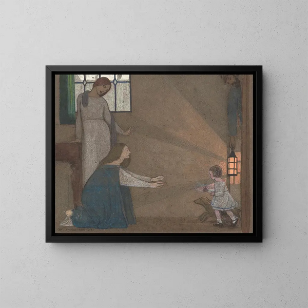Estudio para L'Enfant perdido - Frederick Cayley Robinson — cuadro enmarcado en la pared