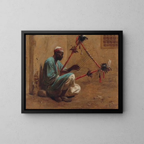 El jugador de cistre - Frederick Goodall — cuadro enmarcado en la pared