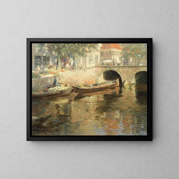 Puente en Alkmaar - Frederick Hall — cuadro enmarcado en la pared