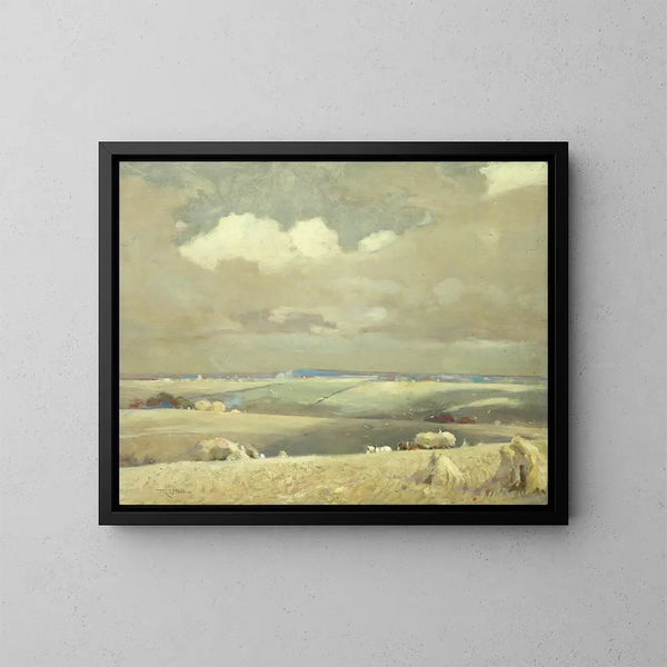 Sombras nubladas en el valle de Lambourne - Frederick Hall — cuadro enmarcado en la pared
