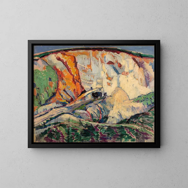La falaise de craie - Frederick Porter — cuadro enmarcado en la pared