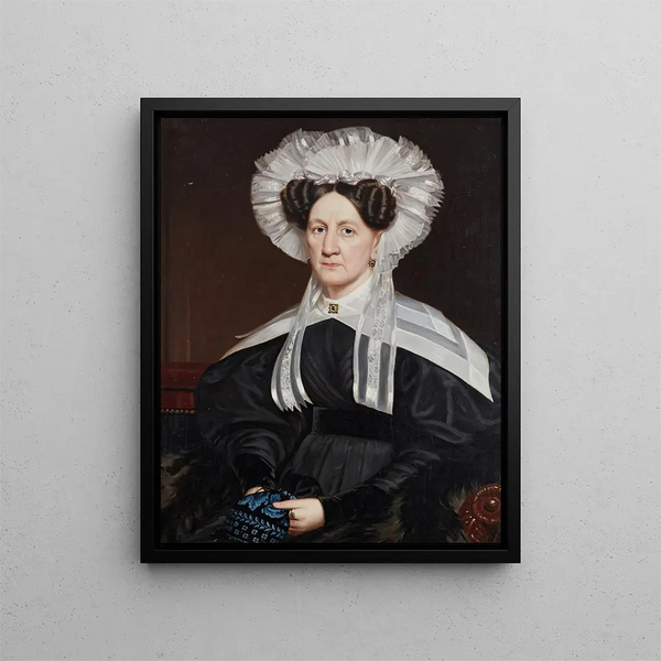 Frederick Randolph Spencer - Portrait of a Lady in a Lace Cap said to be a Wife of a Sea Captain.webp