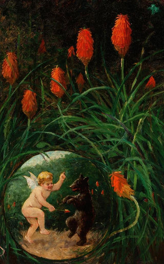 Frederick Stuart Church - Fairy and Bear in Garden.webp