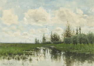 Fredericus Jacobus van Rossum du Chattel - Poel met bomen en weiland.webp