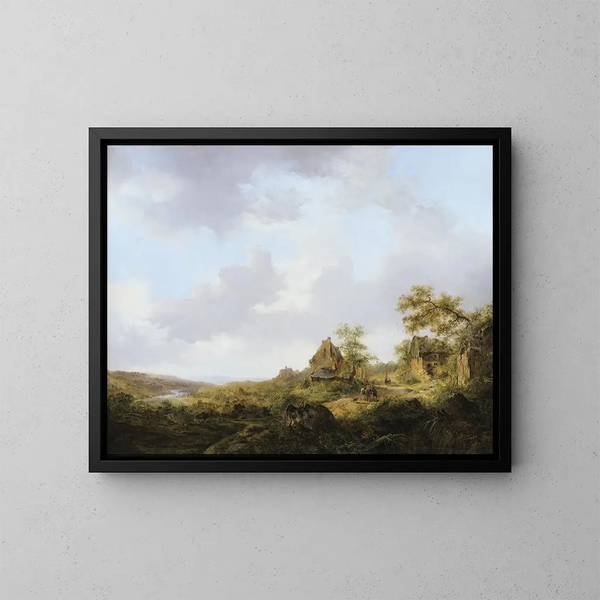 Personajes en un camino rural - Frederik Marinus Kruseman — cuadro enmarcado en la pared