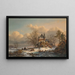 Paisaje de invierno con patinadores (Conflicto de Cas) - Frederik Marinus Kruseman — cuadro enmarcado en la pared