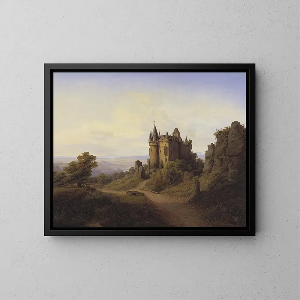 El castillo de Bresheim junto al río Eifel - Frederik Sødring — cuadro enmarcado en la pared