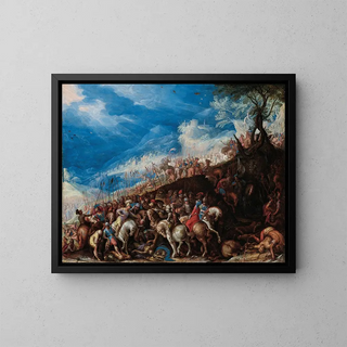 La batalla de Issus o quizás de Ipse - Frederik van Valckenborch — cuadro enmarcado en la pared