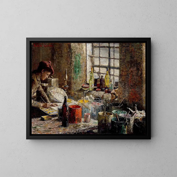 L'Atelier du peintre - Fredrik Kolstø — framed artwork on a wall